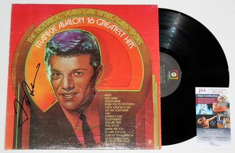 FRANKIE AVALON SIGNED 16 GREATEST HITS LP VINYL RECORD AUTOGRAPHED RARE +JSA COA Cover
