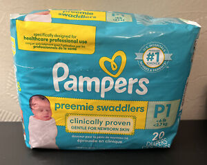 1 Packs Of 20 Pampers Swaddlers Disposable Diapers *Preemie, Newborn, P1