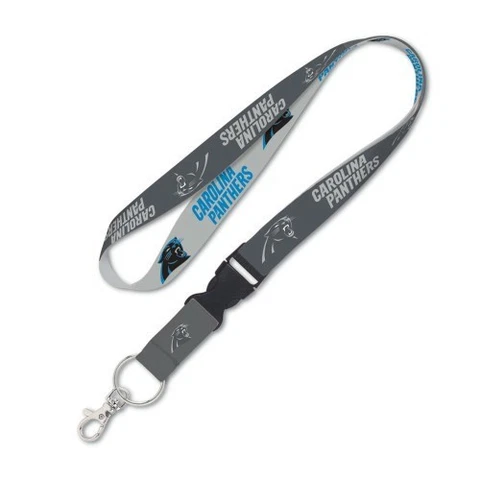 CAROLINA PANTHERS LANYARD KEY CHAIN W/ DETACHABLE BUCKLE 1" WIDTH 22" LONG Cover