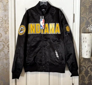 INDIANA PACERS MENS PRO STANDARD SATIN JACKET SNAP BUTTON BLACK SIZE SMALL NWT - Picture 1 of 10