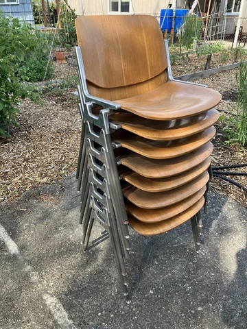 Castelli DSC 106 Stacking Chairs Set of 8 Made in Italy Fair Condition As-Is Cover