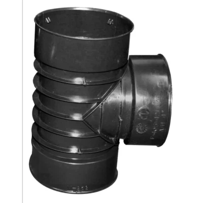 Singlewall Snap Tee 3 in High-Density Polyethylene Black Corrugated - Image 1 of 4