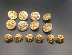 MIBO USA.KAPITÄNS  UNIFORM KNÖPFE 8 GROSS 6 KLEIN KPLT FARBE GOLD GUTER ZUSTAND  - Bild 1 von 5