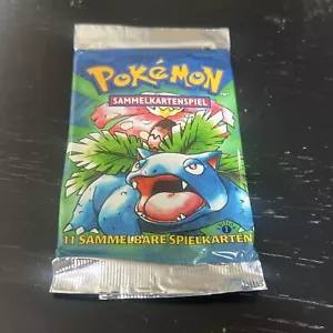 WOTC Pokemon TCG Base Tedesca VUOTO Booster WRAPPER 1° Edizione Bisaflor Venusaur - Foto 1 di 2