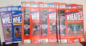 Wheaties Cereal boxes Super Bowl Replay card Namath Aikman Young Stauback + 1996