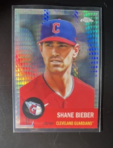 2022 Topps cromo platino aniversario Shane Bieber #189 refractor de prisma - Imagen 1 de 2
