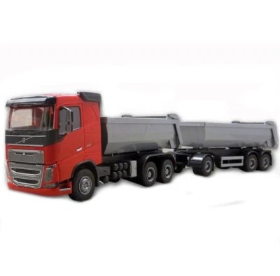 EMEK - VOLVO FH16 6x4 rosso con rimorchio 1 + 2 assi - 1/25 - EMEK20355 - Immagine 1 di 2
