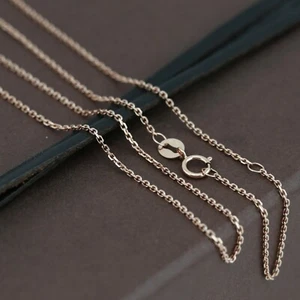 Cadena de trazas cuadrada genuina de oro rosa de 18 quilates 40 cm/45 cm ajustable - Imagen 1 de 9