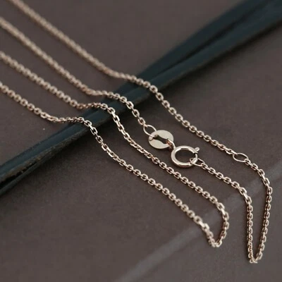 Genuine 18CT Rose Gold Square Trace Chain 40cm/45cm Adjustable - Image 1 of 4