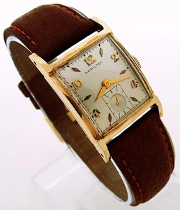 1952 Hamilton "STAFFORD" Model 14k Gold Fancy Men Wristwatch, Great Runner. - Picture 1 of 12