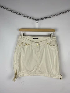 Vintage Y2K Roberto Cavalli Minirock Baumwolle Größe 29 Weiß Made In Italy  - Bild 1 von 18