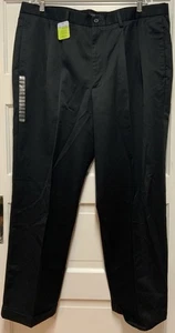 Claiborne Pantalone Uomo 42x30 Cotone Antirughe Pieghettato Polsini Nero Nuovo con etichette 👍 - Foto 1 di 6