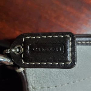  Authentic COACH Slim Soho Swing back White Leather Crossbody Bag 9" x 8" - Picture 1 of 5