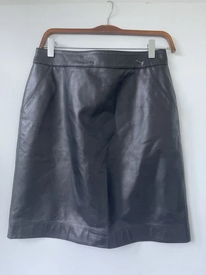 Falda Real Clothes Petite 100 % cuero negra talla 8 | cintura 30” | forrada | bolsillo Foto 1 de 4