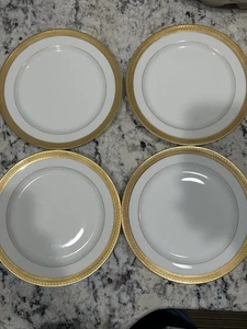 Rare8.5" PL Limoges M. Redon France white Limoges Vintage Gold Trim, set of (4) - Picture 1 of 4