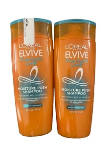 Neu 2 L’Oréal Paris Elvive Moisture Push Shampoo Hyaluronsäure + Rizinusöl - Bild 1 von 3