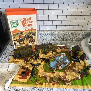 Playset scatola portaoggetti Red River Gang 1977 vintage - Foto 1 di 18