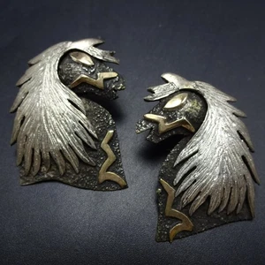 PENDIENTES Ecuestres Mangas Slinkey NAVAJO Plata Esterlina Oro 14K Caballo Perforados - Imagen 1 de 20