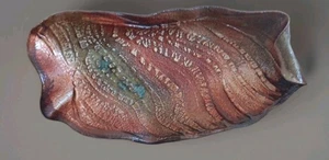 TIM WEDEL-Palisade Colorado-Studio Art Pottery 2002 Raku Glaze Centerpiece Tray - Picture 1 of 9