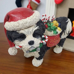 Danbury Mint Shih Tzu Christmas Time Santa Dog Large Figure Sculpture HTF (READ) - Picture 1 of 19