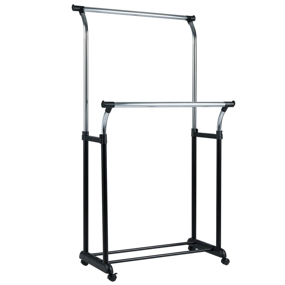 Rolling Clothes Rack w/Adjustable Height, Heavy-Duty Metal Rack for Laundry - Image 1 of 1