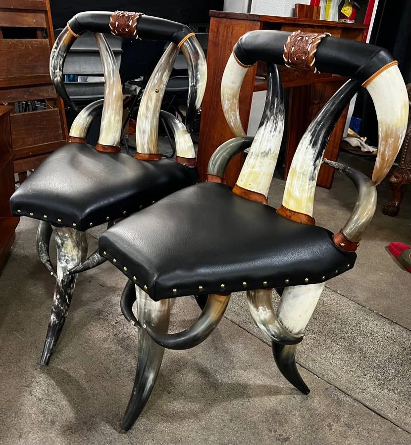 Envío Gratuito Silla Cuerno de Dirección Contemporánea Western Show Pieza Original 1 izquierda Foto 1 de 4