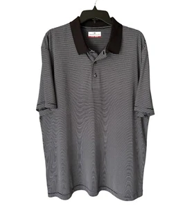 Grand Slam Performance Men's XL Golf Shirt Black & White Striped - Picture 1 of 5