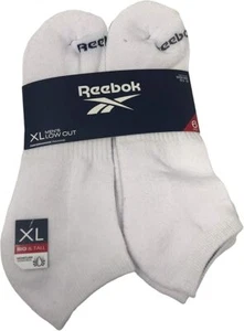 Paquete de 6 calcetines Reebok® de corte bajo grandes y altos para hombre, blancos, 12,5-16 - Imagen 1 de 9