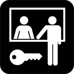 Check In Regristration International Symbol Window Wall Vinyl Decal Sticker - Picture 1 of 5