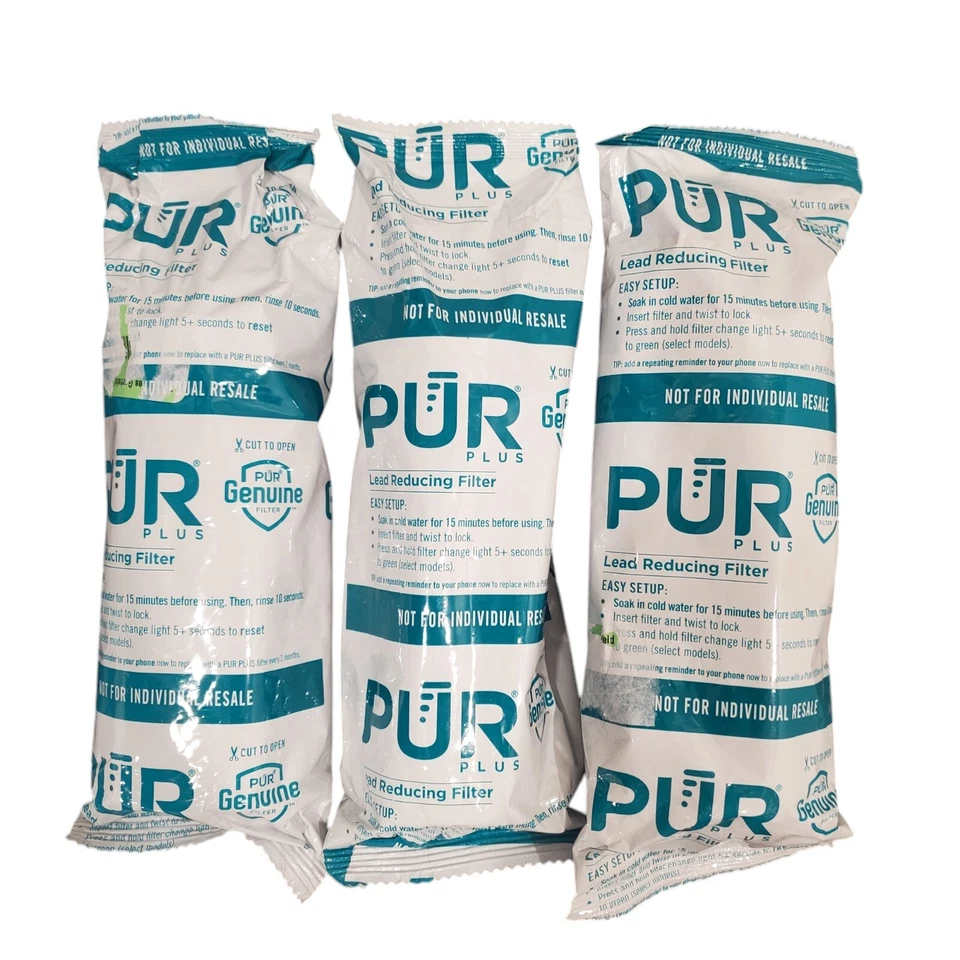 3 New PUR Plus Water Filter Lead Pitcher Replacement Sealed Lot - Image 1 of 3