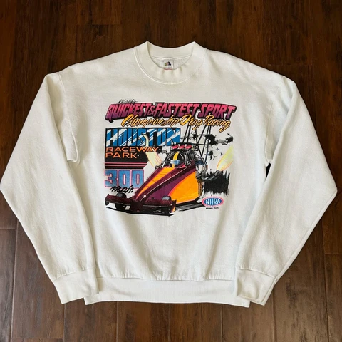 Vintage NHRA Championship Drag Racing Houston TX Sweatshirt Sz L Single Stitch Cover