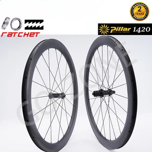 700c Carbon Wheels Rim Brake Depth 30-60mm Depth 25mm Clincher Tubeless Tubular  - Picture 1 of 14