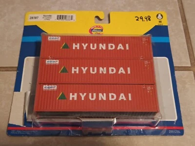 Athearn HO 28387 Hyundai 40' Container 3 Pack - Image 1 of 2