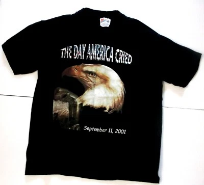 The Day America Cried  September 11, 2001 Boys T-Shirt Size Large 14/16 - Black - Image 1 of 4