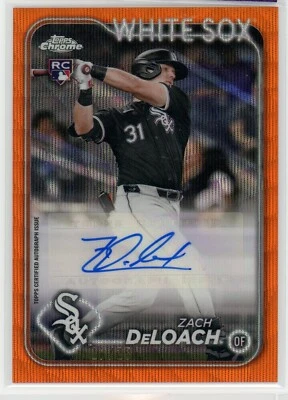 2024 Topps Chrome Update ZACH DeLOACH Rookie Card ORANGE Wave AUTO /25 White Sox - Image 1 of 2