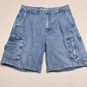 VTG Coliseum Cargo Shorts Men's 36 Blue Denim Shorts Skatter Y2K Active Outdoors - Picture 1 of 13