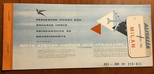 'South African Airways'- biglietto aereo volo Johannesburg-Roma-Milano anno 1966