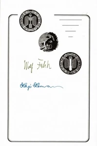 WWII German Night Fighter Aces Hajo Herrmann & Wolfgang Falck Signed Bookplate - Picture 1 of 1