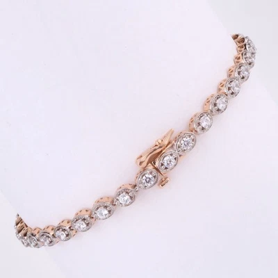 Rose  gold 585 /14k  beautiful tennis  bracelet  NWT  4 mm - Image 1 of 3