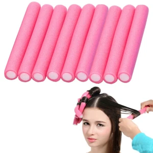 9 Jumbo Hair Rollers Perm Rods Flexi Curlers Soft Foam Curls Tool Salon Styling - Picture 1 of 1