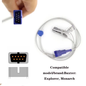 Sonda sensor clip para oreja adulto SPO2 1m 9pin DB9 compatible con Nellcor N-560 N-600 - Imagen 1 de 12