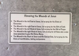 Honoring The Wounds of Jesus Bookmark Laminated Card 6"x3" - Foto 1 di 1