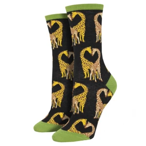 Socksmith Women's Crew Socks Longneck Love Giraffe Hearts Novelty Footwear - Picture 1 of 1