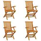 Vidaxl Folding Garden Chairs 4 Pcs Solid Teak Wood