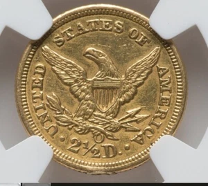 1856-O Gold $2.5 Quarter Eagle NGC AU Detail Rare Low Mintage 21,100 Abt Uncirc - Picture 1 of 6