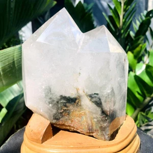 4.4LB Natural Green Ghost Phantom Quartz Crystal Mineral Specimen Reik+stand - Picture 1 of 13
