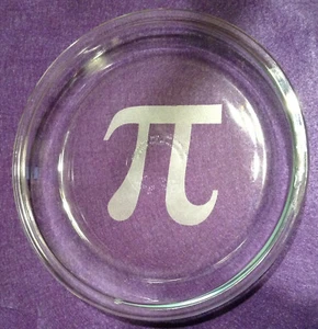 Geätzte Anchor Hocking Glas Tortenplatte Pi Symbol individuell graviert - Bild 1 von 2