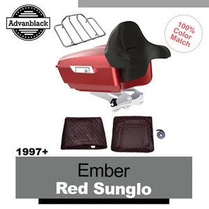 Ember Red Sunglo King Tour Pack Trunk For 97+ Harley Street Road King Glide - Picture 1 of 24