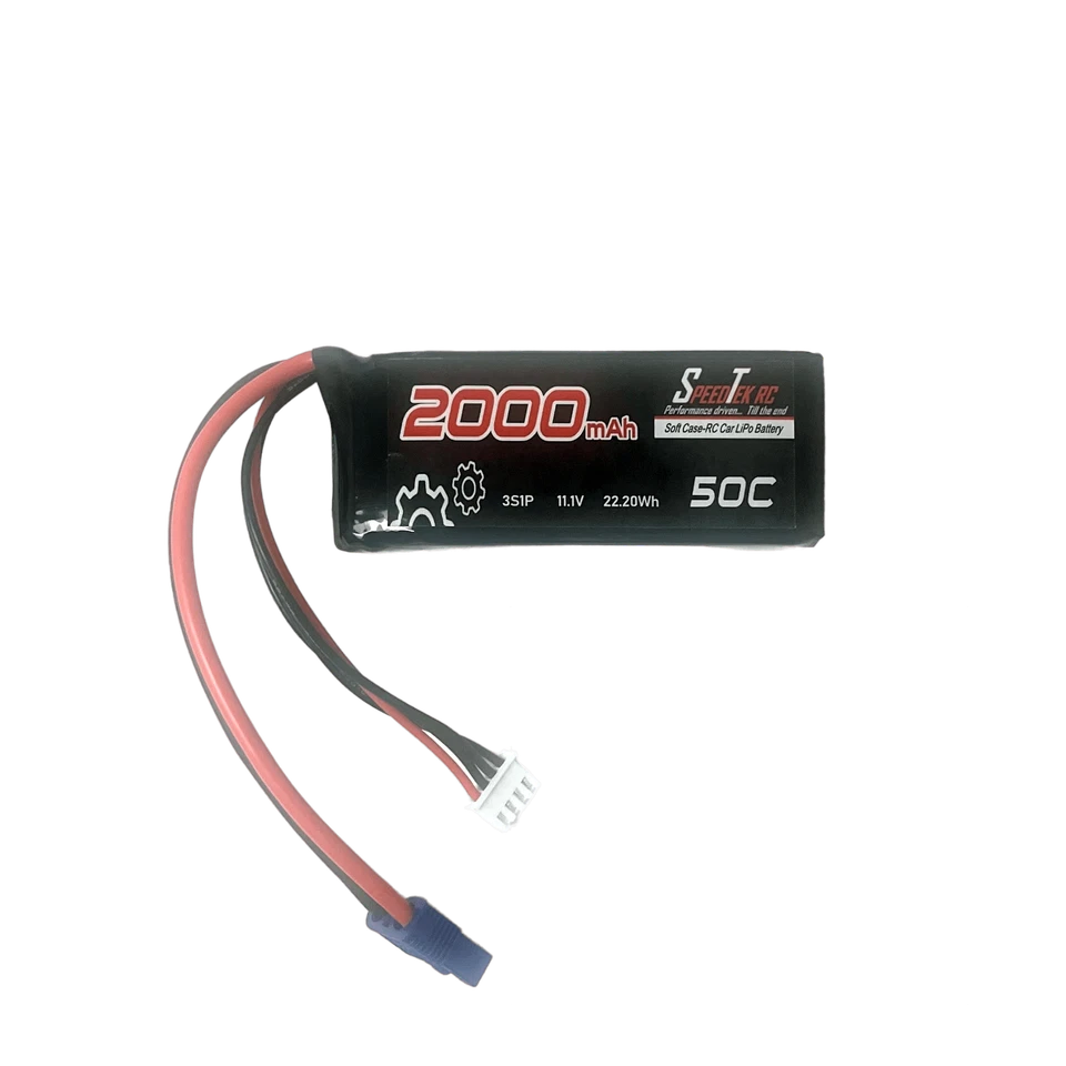 SpeedTek RC 3S 11.1V 2000mAh 50C Soft Case Lipo Battery Pack W/ EC3 Connector - Image 1 of 1
