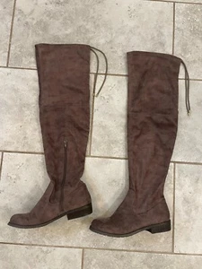 "Women's NINE WEST Brown/Mushroom Nolitagd Over The Knee Boots  8 M" - Picture 1 of 14